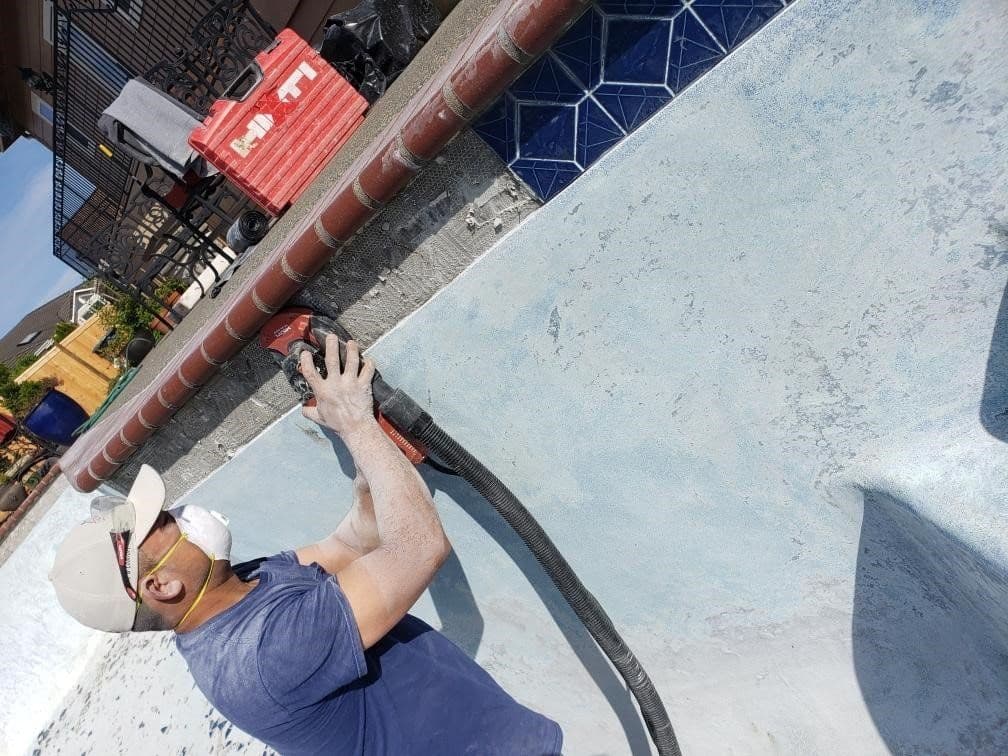 Pool tile installation